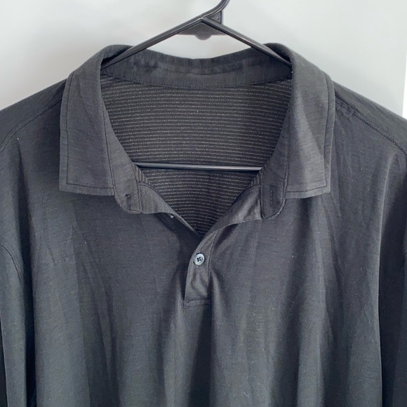 Lululemon Men’s Evolution Polo Long Sleeve Black - Picture 2 of 3